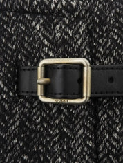 Tweed logo buckle skirt in black/gray