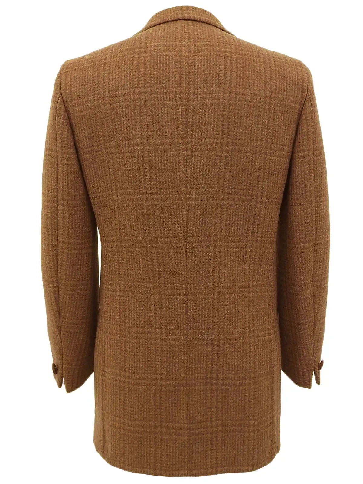Brown Check Pattern GG Logo Button Jacket