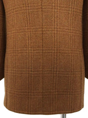Brown Check Pattern GG Logo Button Jacket