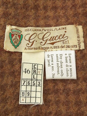 Brown Check Pattern GG Logo Button Jacket