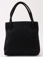 Satin Shell Logo Plate Mini Handbag in Black