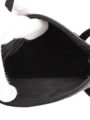 Satin Shell Logo Plate Mini Handbag in Black