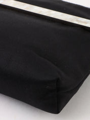 Satin Shell Logo Plate Mini Handbag in Black