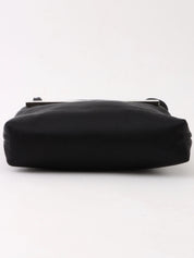 Satin Shell Logo Plate Mini Handbag in Black