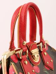 2005 年村上隆合作 Monogram Cherry Sac Fermoir MM 棕色/红色