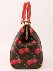 2005 年村上隆合作 Monogram Cherry Sac Fermoir MM 棕色/红色