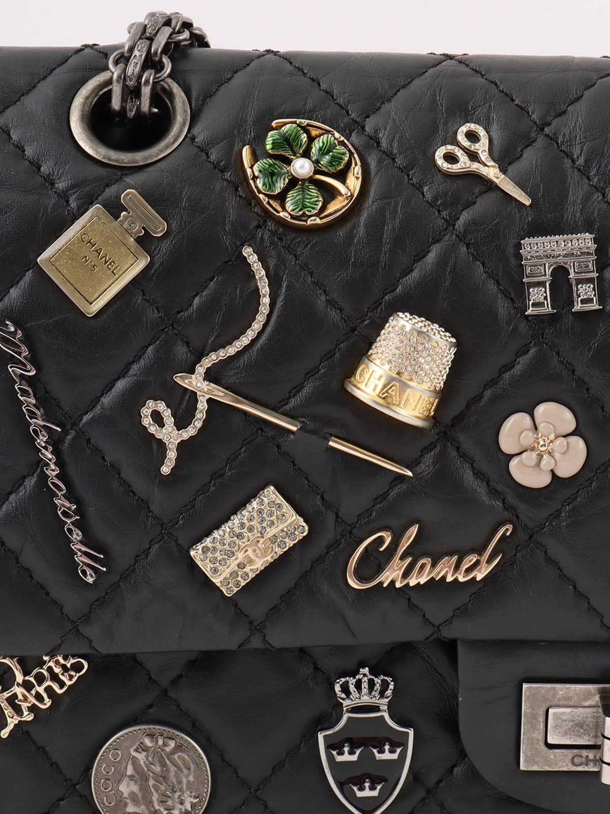 2014 Lucky Charm 2.55 Chain Shoulder Bag, Black