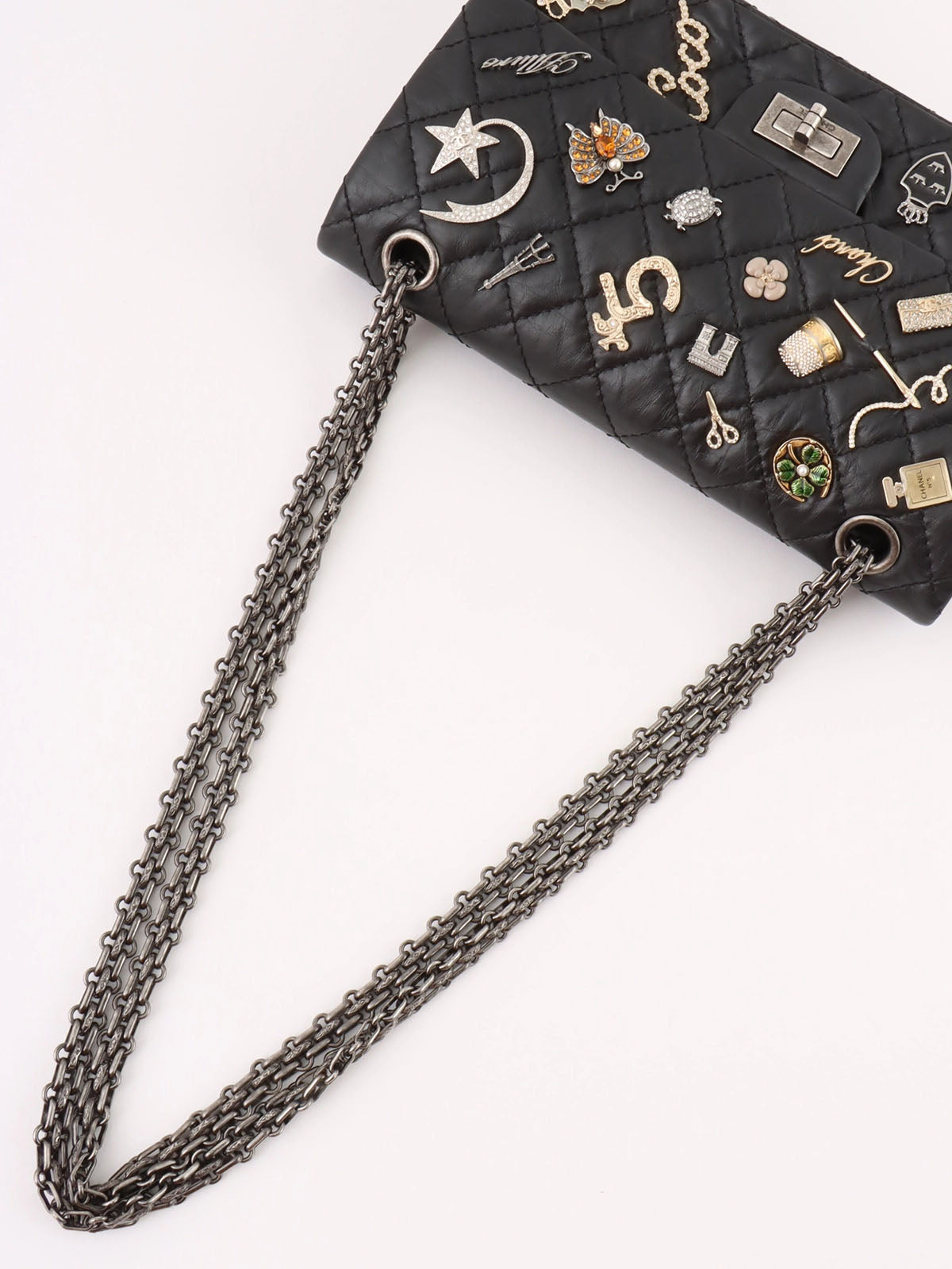 2014 Lucky Charm 2.55 Chain Shoulder Bag, Black
