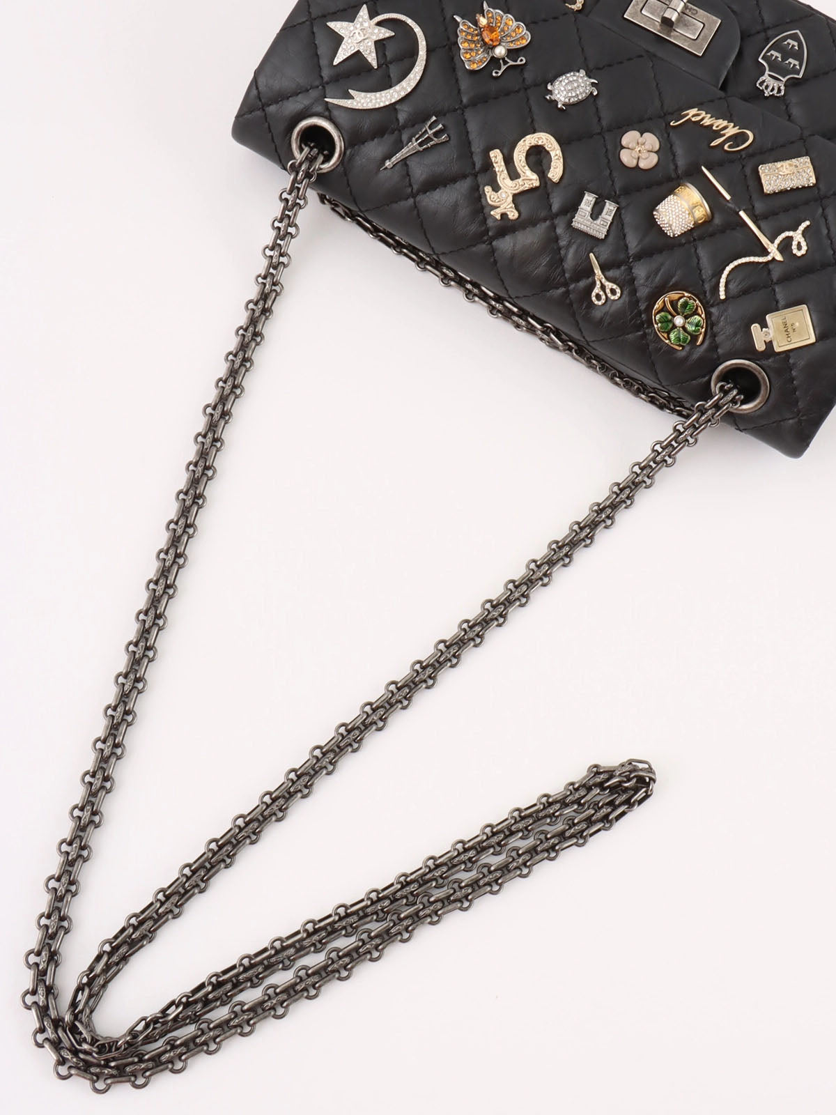 2014 Lucky Charm 2.55 Chain Shoulder Bag, Black