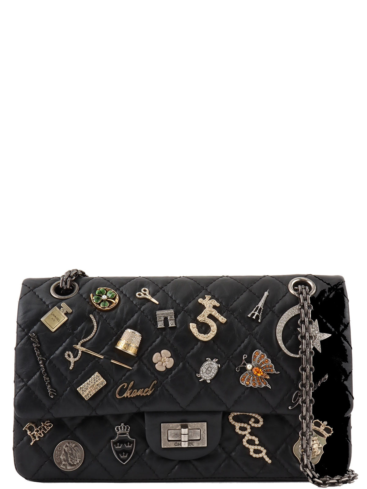 2014 Lucky Charm 2.55 Chain Shoulder Bag, Black