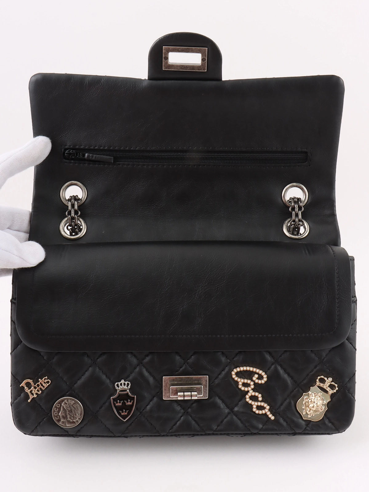 2014 Lucky Charm 2.55 Chain Shoulder Bag, Black
