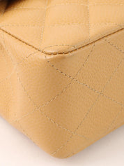2004 Caviar Skin Classic Flap Chain Bag Mini Beige
