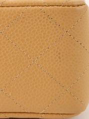 2004 Caviar Skin Classic Flap Chain Bag Mini Beige