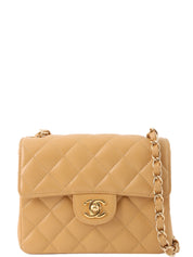2004 Caviar Skin Classic Flap Chain Bag Mini Beige