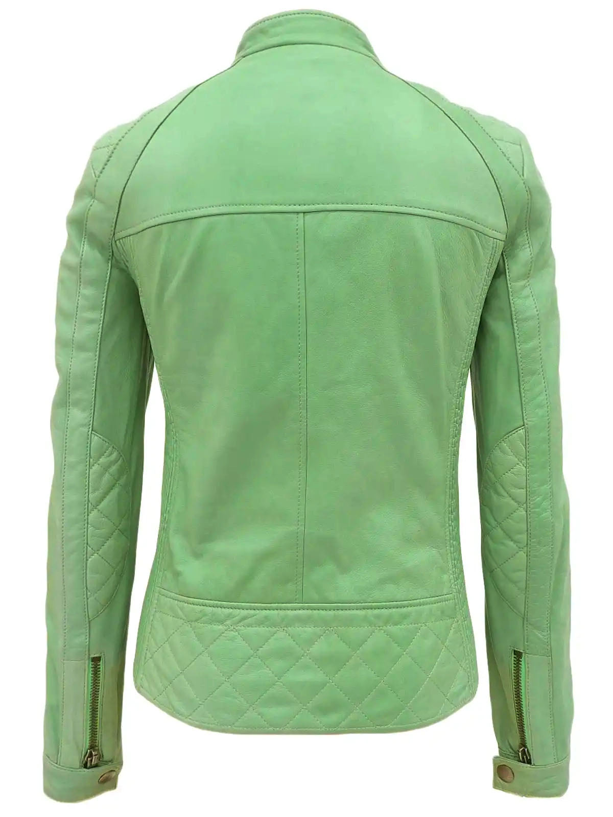 レザーロゴジップアップジャケット ライトグリーン