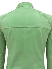 レザーロゴジップアップジャケット ライトグリーン