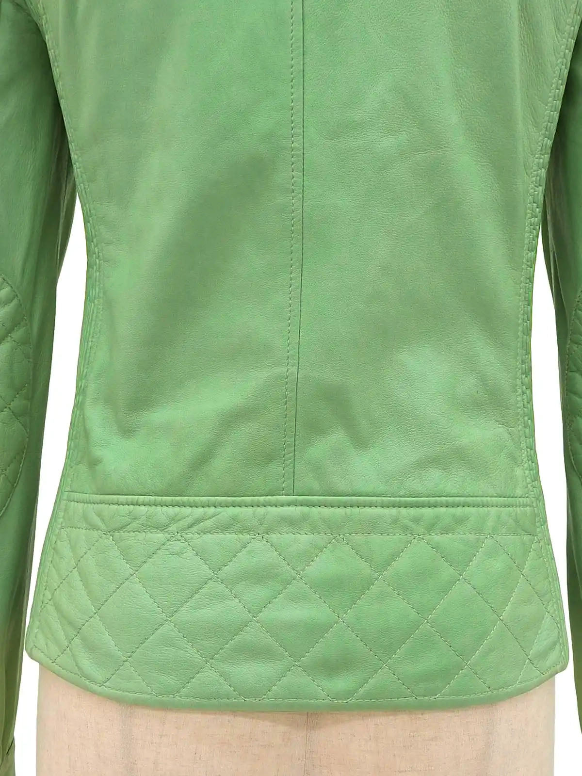 レザーロゴジップアップジャケット ライトグリーン