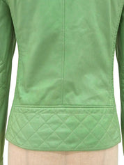 レザーロゴジップアップジャケット ライトグリーン