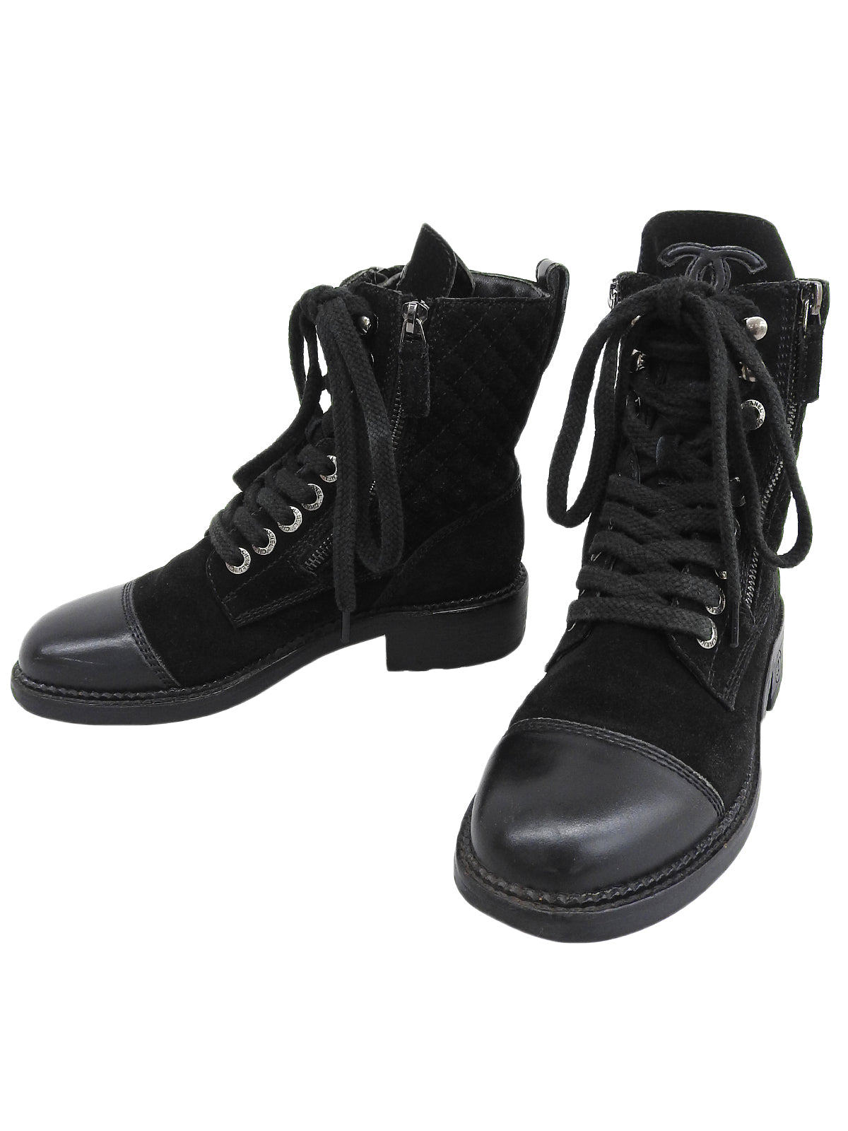 マトラッセショートブーツ ブラック