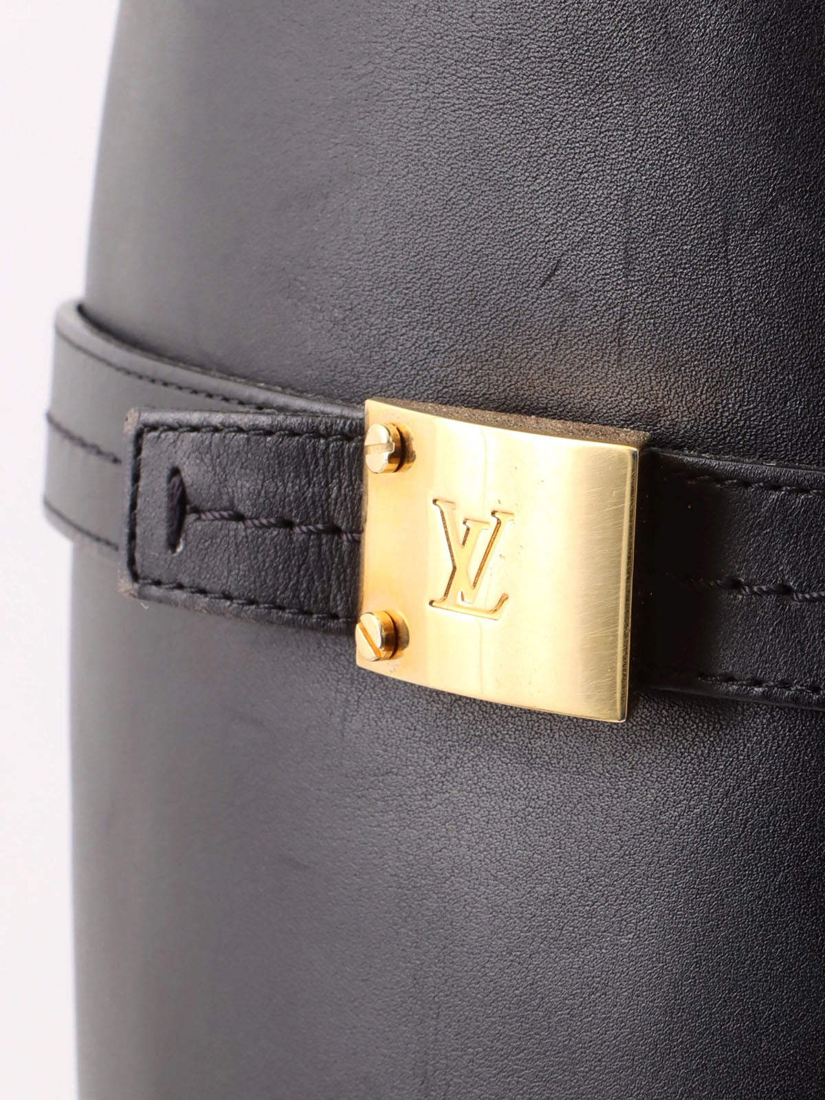 Logo Plate Lace-Up Long Boots in Black