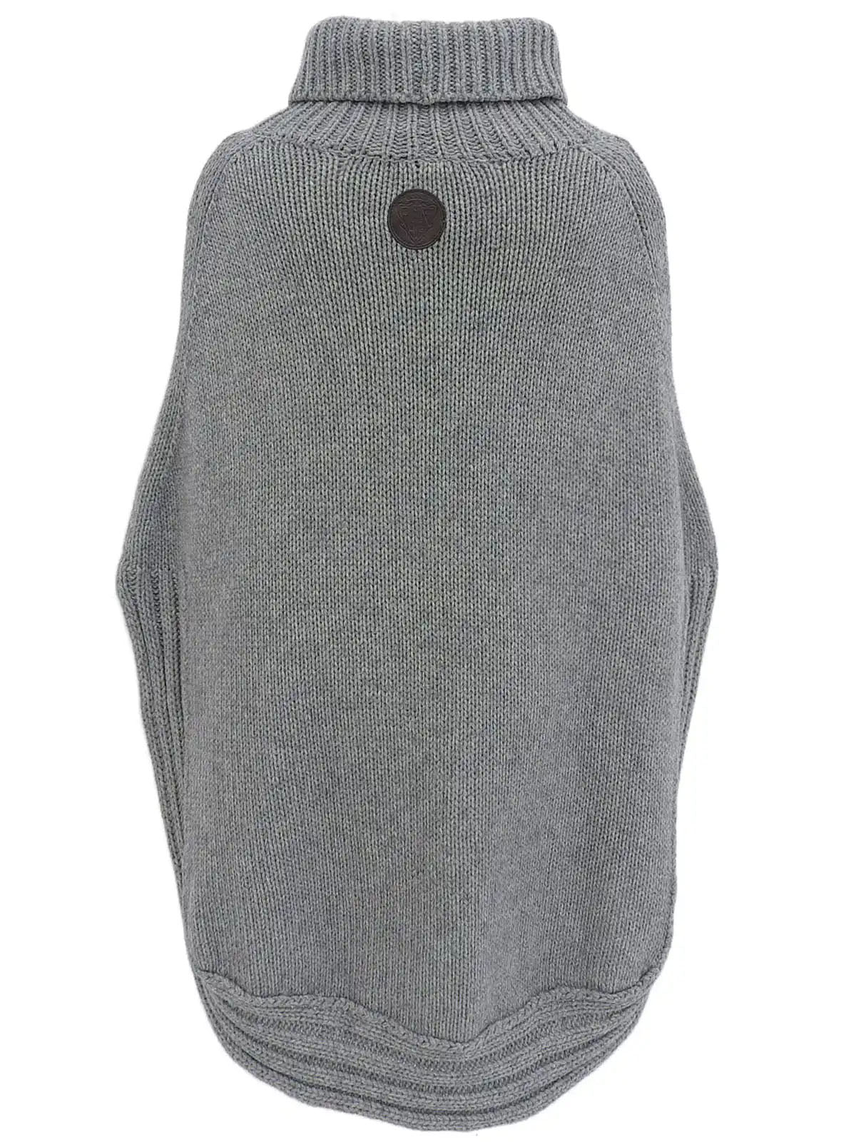 徽标贴布针织斗篷灰色