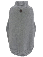 徽标贴布针织斗篷灰色