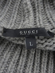 徽标贴布针织斗篷灰色