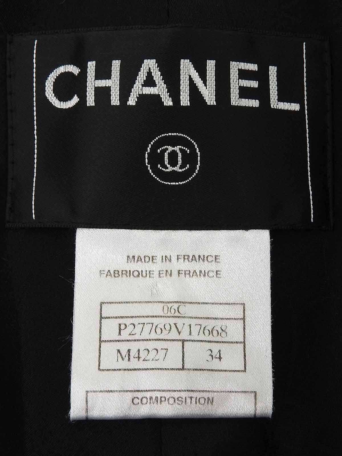 2006 tweed CC mark button zip-up jacket in white/black/multi