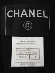 2006 tweed CC mark button zip-up jacket in white/black/multi