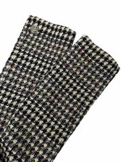 2006 tweed CC mark button zip-up jacket in white/black/multi