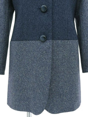 Navy wool stand collar coat