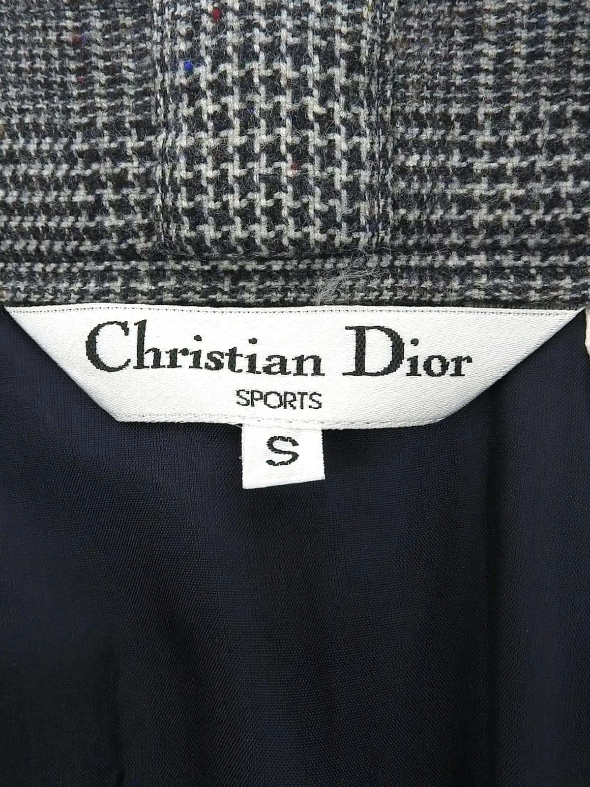 Grey wool check pattern pencil skirt
