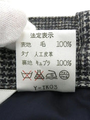 ウールチェックパターンペンシルスカート　グレー