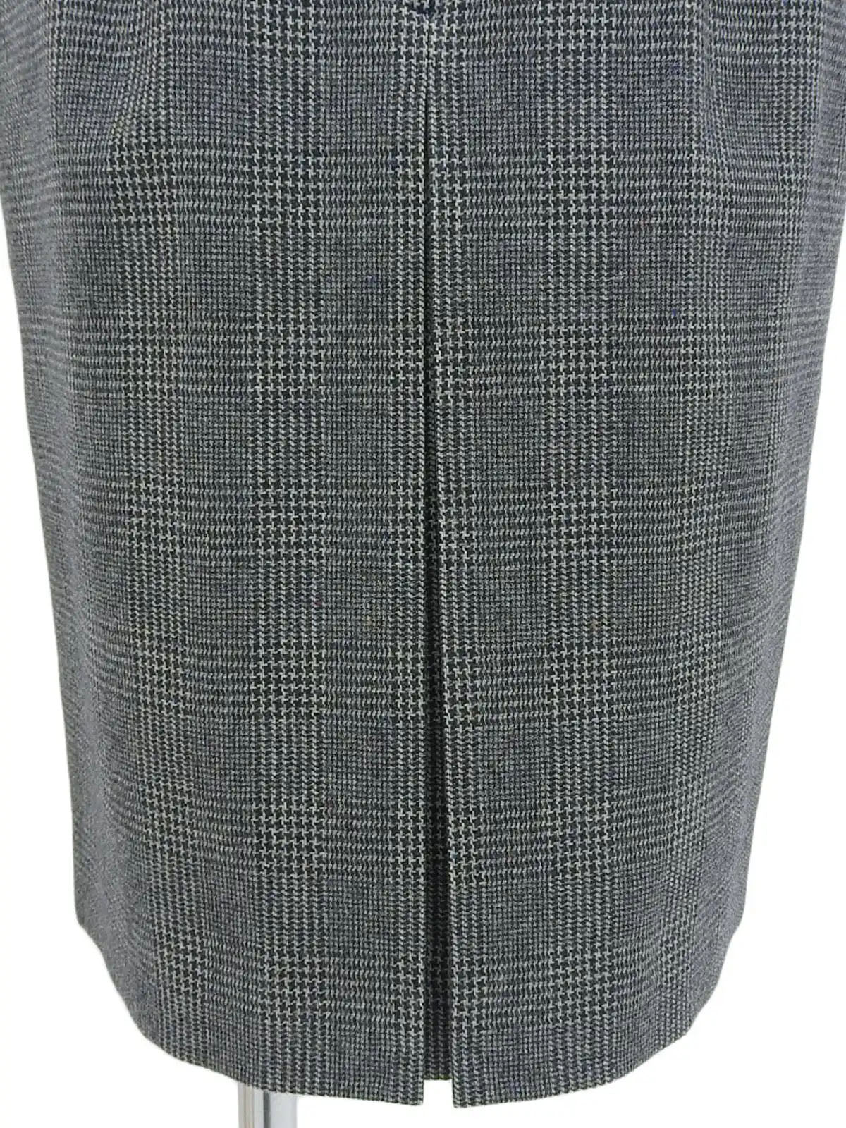 Grey wool check pattern pencil skirt