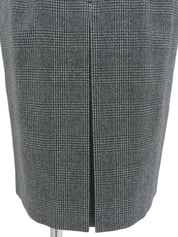 Grey wool check pattern pencil skirt