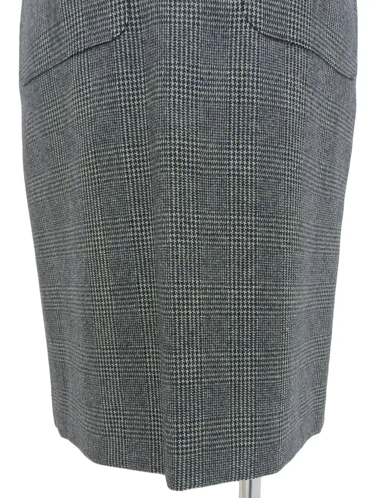 Grey wool check pattern pencil skirt