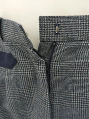 Grey wool check pattern pencil skirt