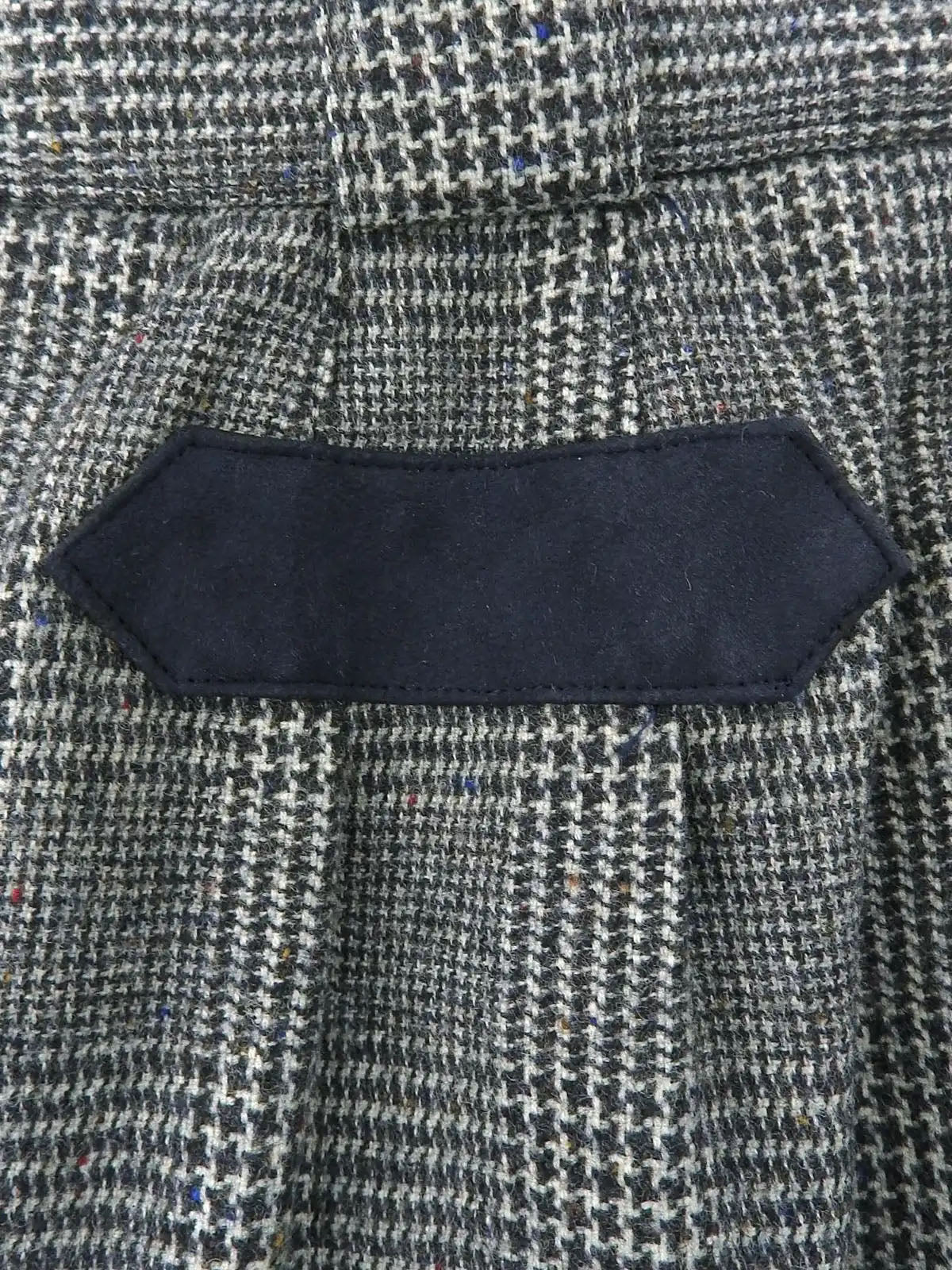 Grey wool check pattern pencil skirt