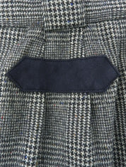 Grey wool check pattern pencil skirt