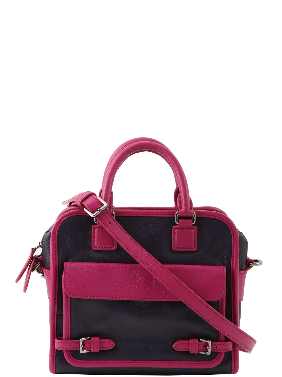 Anagram Cruz 2-way bag in dark purple and fuchsia pink