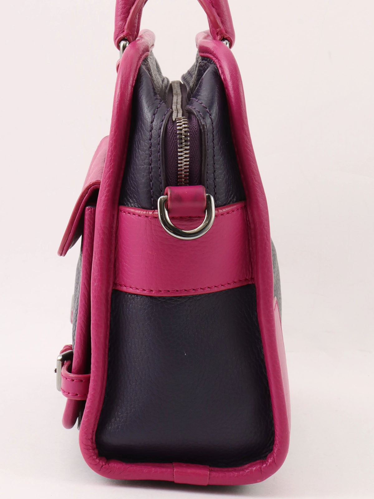 Anagram Cruz 2-way bag in dark purple and fuchsia pink