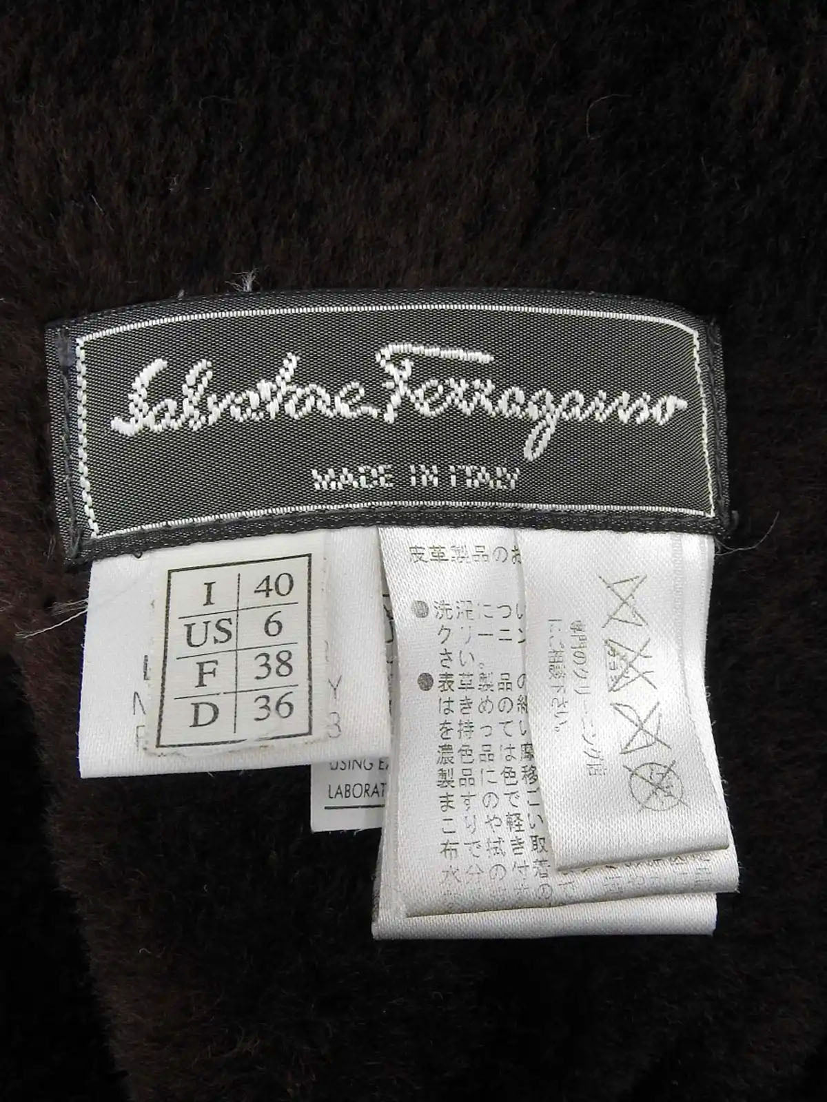 Brown Mouton Logo Button Long Coat