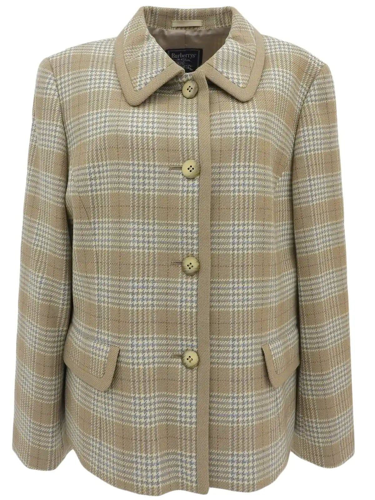 Check pattern jacket in beige/multi