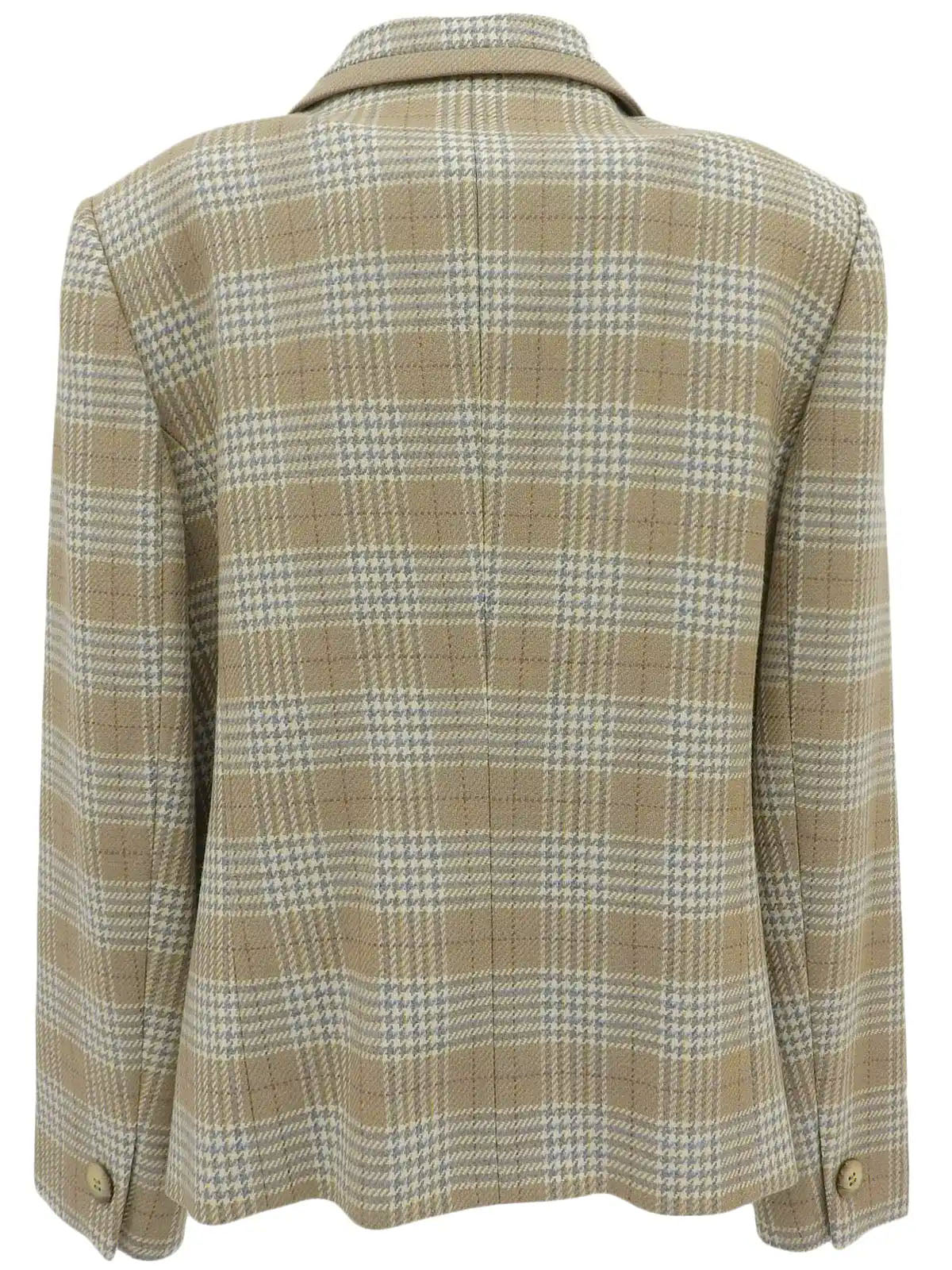 Check pattern jacket in beige/multi
