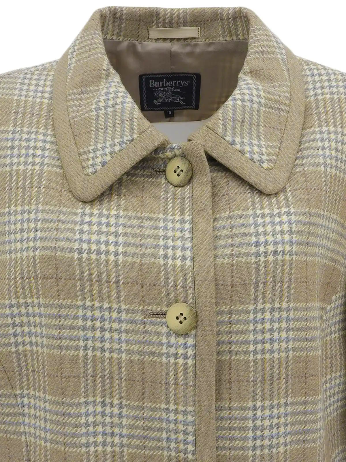 Check pattern jacket in beige/multi
