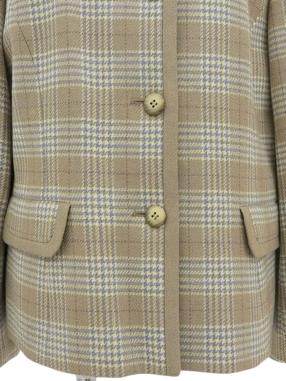 Check pattern jacket in beige/multi