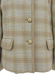 Check pattern jacket in beige/multi