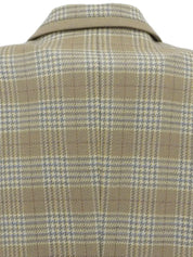 Check pattern jacket in beige/multi