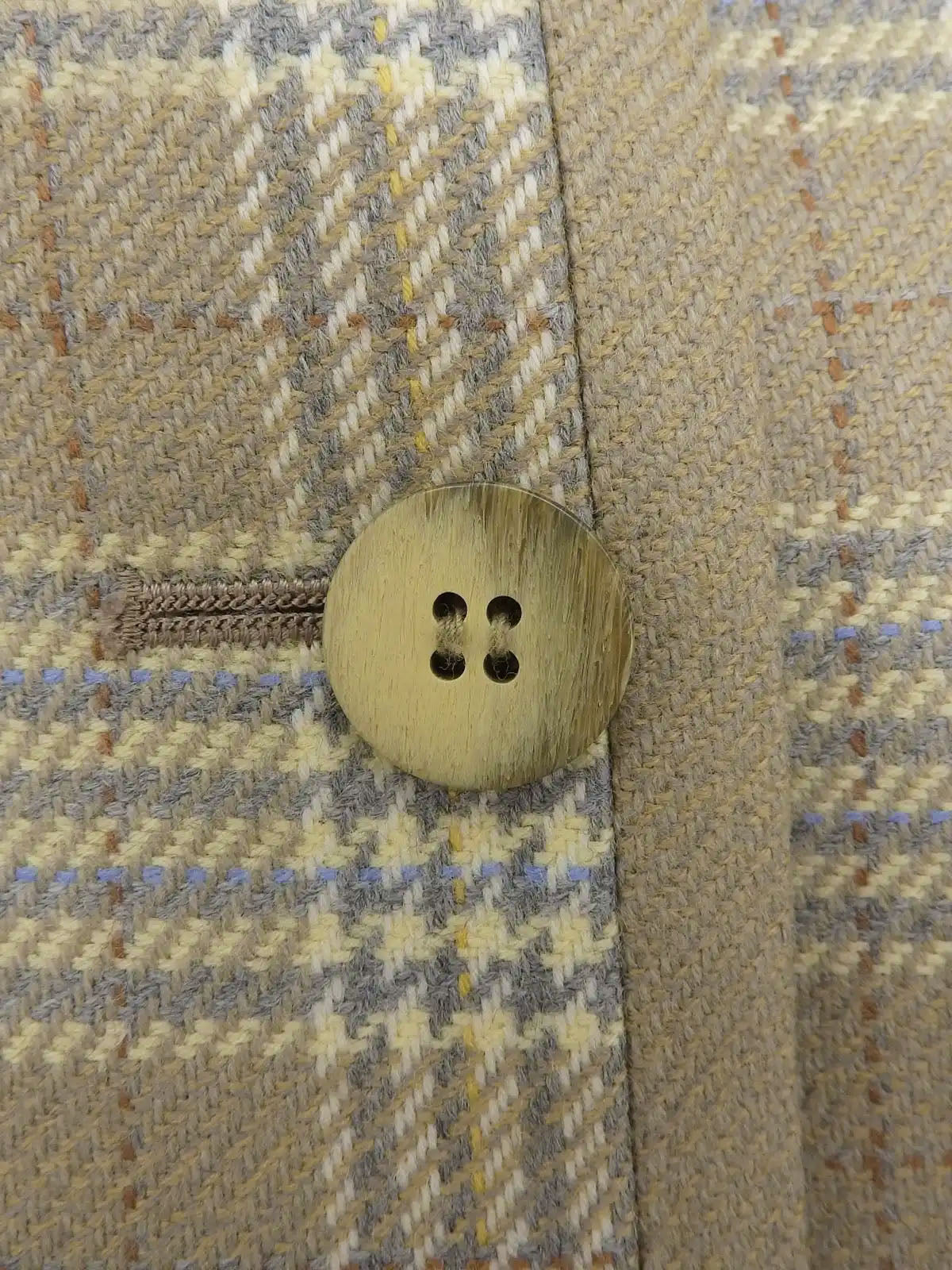 Check pattern jacket in beige/multi