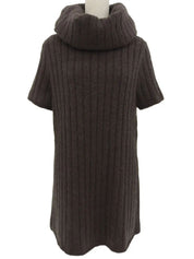 Wool mohair knit set in dark brown